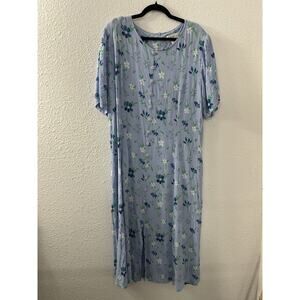 Vintage Kate‎ & Co. Womens Dress Size 16 Blue Floral Easter Church Demure Event